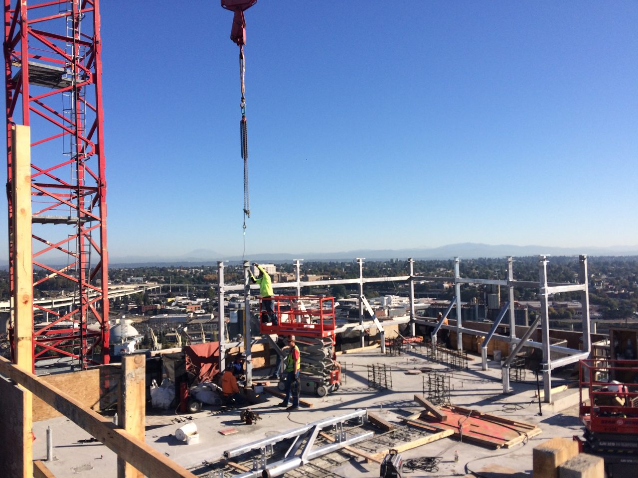 Steel erection site